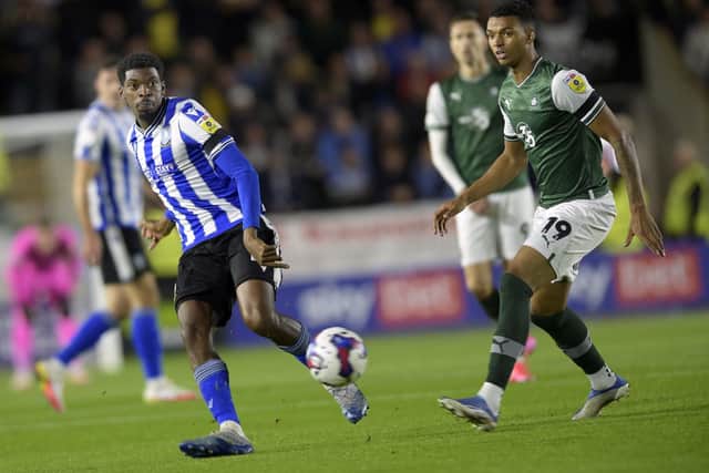 Sheffield Wednesday's Tyreeq Bakinson came into the squad for the match at  Plymouth. Pic Steve Ellis