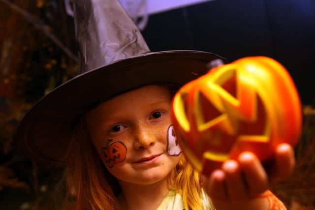 Six-year-old Bella Orrell  makes the most of Halloween activities at the Heights of Abraham, Matlock Bath, in 2010.