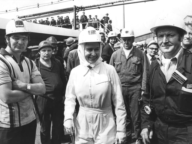 The Queen at Silverwood Colliery in 1975