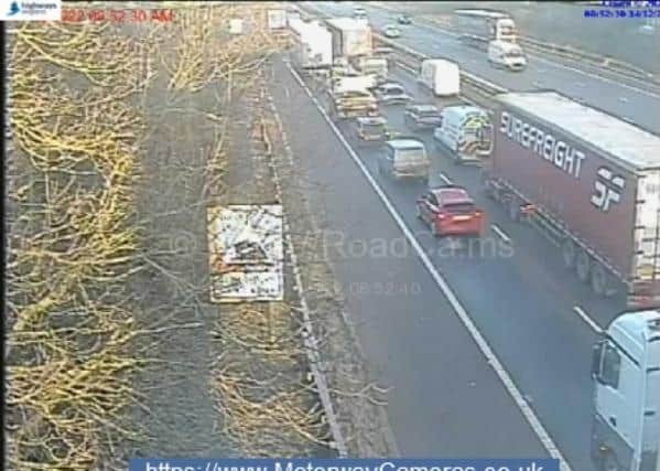 Drivers are facing traffic chaos on the M1 today after a car overturned near Sheffield this morning.