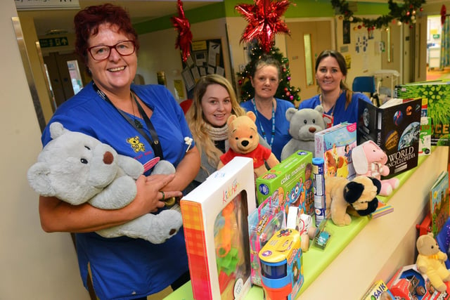 South Tyneside Childrens A&E department staff pictured during the toy appeal in 2017.
From left, they are staff nurse Sandra Bryant, Toy Appeal's Shannon Crowder and staff nurses Denise Sweeney and Jenny Hutchinson. Does this bring back memories?