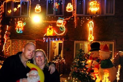 A house decorated with lights back in 2008 - from the Doncaster Free Press archives.