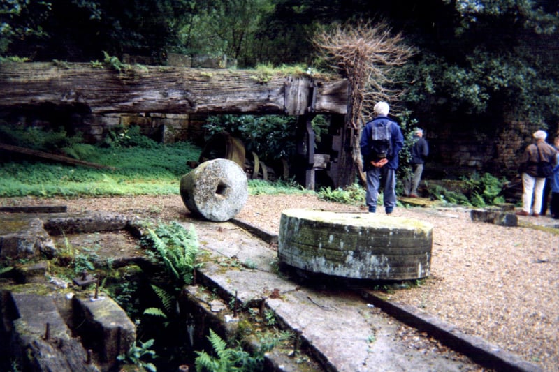 Remains of a Helve Hammer and Waterwheel site at Mousehole Forge, Rivelin Valley, pictured in 2002. Ref no: v00599
