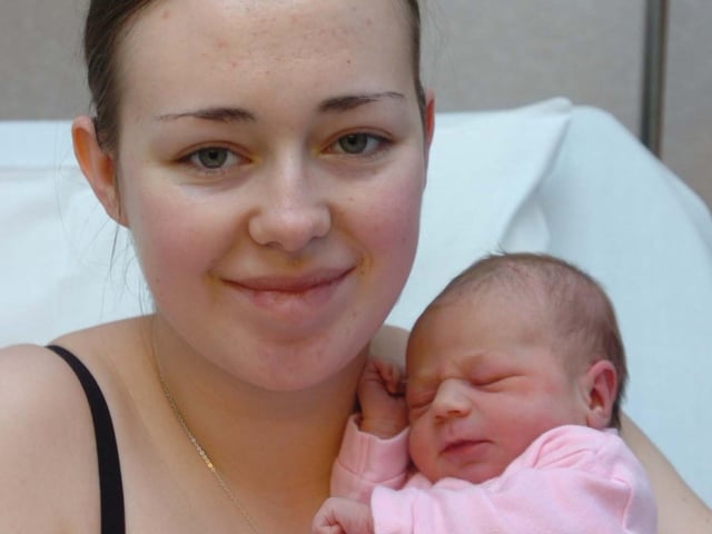 Kelly Traynor, of Marchwood Drive, Stannington, and baby girl Olivia born at Jessops Hospital, Sheffield, on New Year's Day at 01.44am, weighing 6 lbs 77 oz