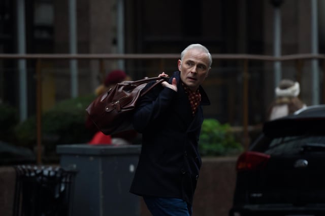Actor, Mark Bonnar is seen filming the BBC series Guilt 2 in Glasgow..