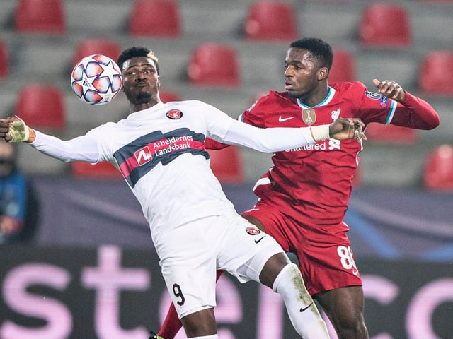 Koumetio played twice in the EFL Trophy for the reds this term but struggled against senior opposition by conceding eight goals across games against Rochdale and Bolton. In 12 PL2 appearances he has scored and assisted once respectively. (Photo by Henning Bagger / Ritzau Scanpix / AFP) / Denmark OUT (Photo by HENNING BAGGER/Ritzau Scanpix/AFP via Getty Images)