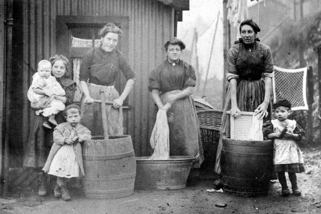 Washday at Birchinlee Village , c. 1910