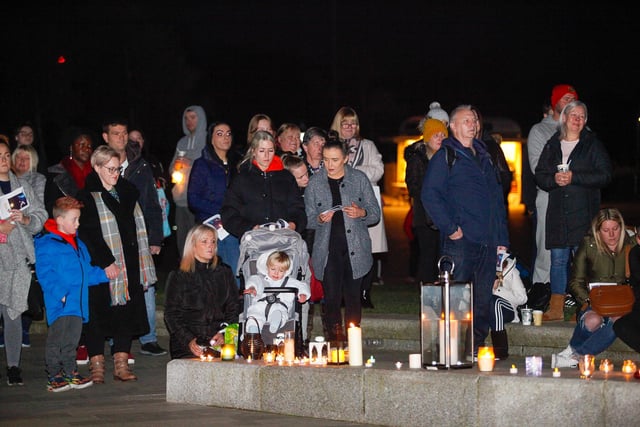 Families gathered at The Kelpies for a Baby Loss Awareness Day candle-lighting service.