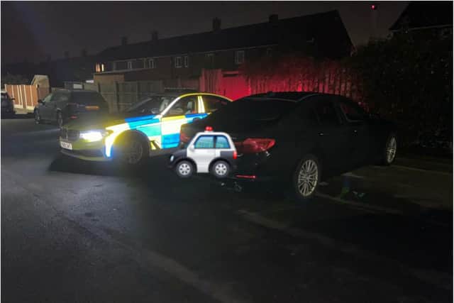 Police seized the stolen BMW and also a VW Golf. (Photo: South Yorkshire Police).