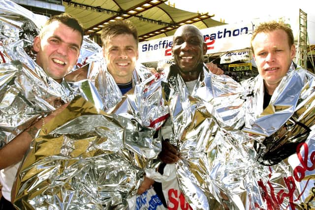 Completing Sheffield's Half Marathon, referees: Clive Wilkes,Mark Halsey, Uri Rennie and Andy Carmall