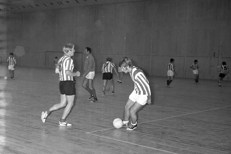 Sunderland players training at Washington Gym in July 1970. Recognise them?