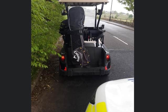 This golf buggy has been been left out of bounds – after being seized by police after the driver took it onto Sheffield’s roads.