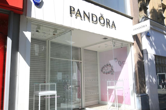 Jewellery retailer Pandora temporarily closed almost all of its 2,746 shops in the first quarter due to the coronavirus lockdown. The Fargate one did not reopen and has clsoed for good.