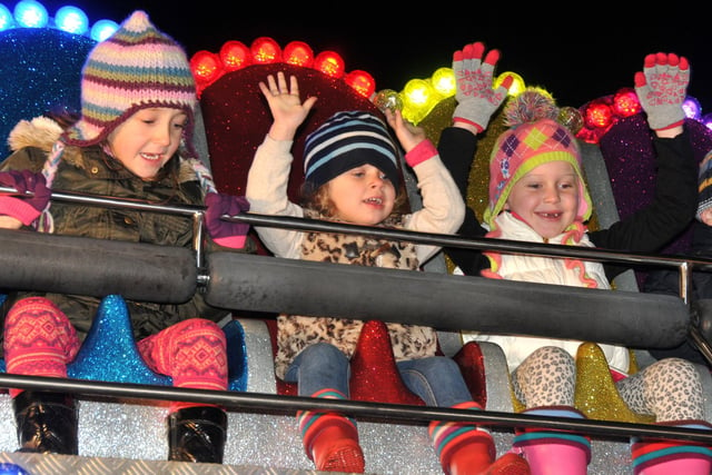 Having fun on the rides at Ashbrooke fireworks display in 2012.