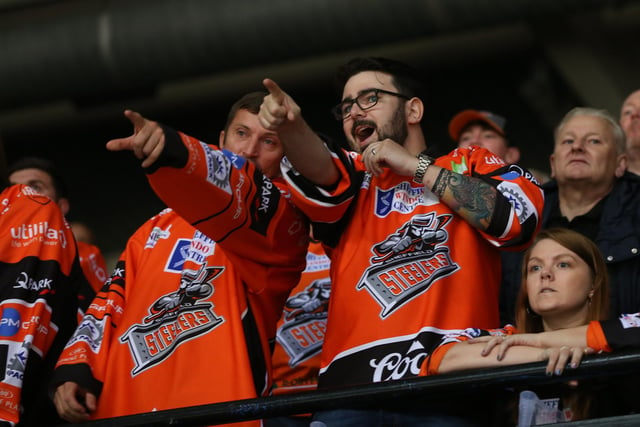 Sheffield Steelers fans in the arena for their match against Cardiff Devils. Picture: Hayley Roberts