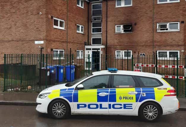 Three men arrested over a suspected arson attack at a block of flats in Sheffield have been bailed after police questioning