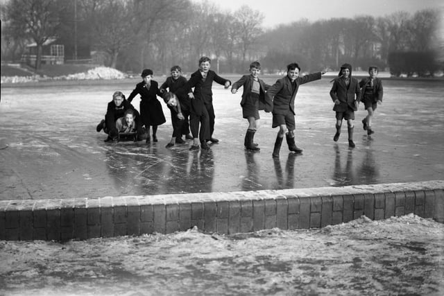 Children pictured ice skating in Wearside 62 years ago.