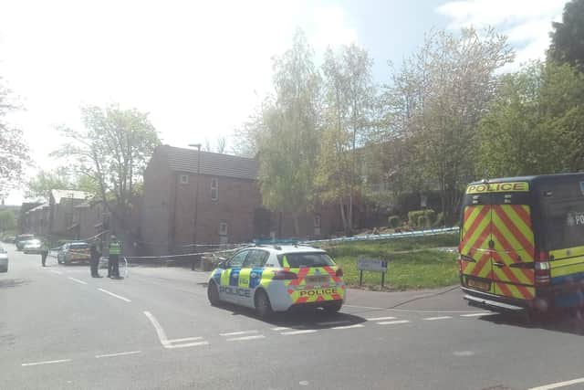 Police officers remain in Burnreave, Sheffield, today following a shooting.