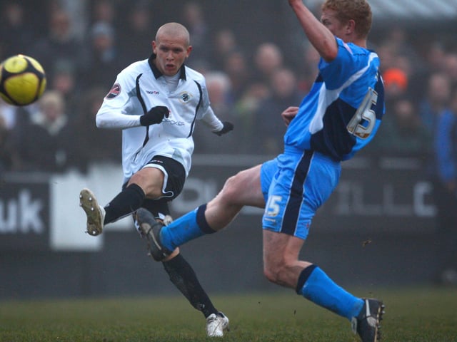 Lindon Meikle opens the scoring with a stunning curled effort from 25 yards.