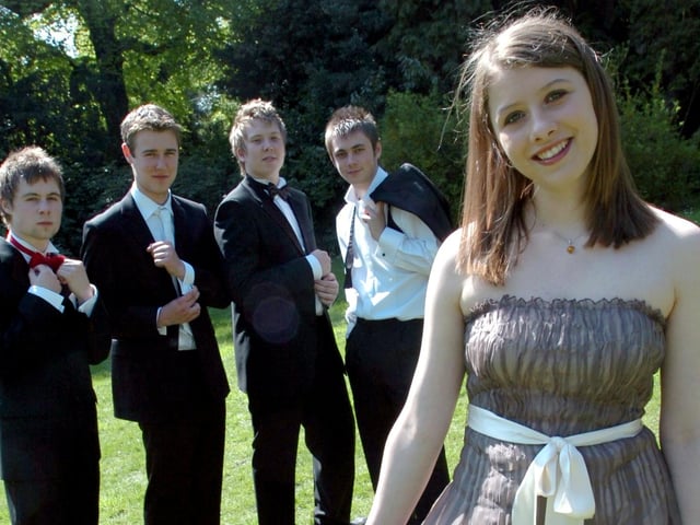 PROM FASHIONS Sixth formers at Birkdale School model clothes for their Prom. Olivia Osborne with l/r: Ben, Mark, Lucas and Andrew. 2 May 2007