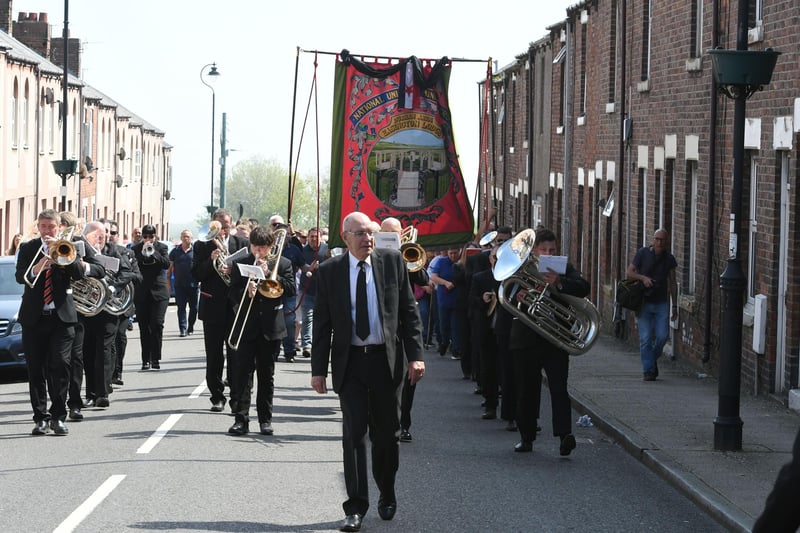 Former NUM Lodge Secretary Alan Cummings leading the event to commemorate the 70th anniversary of the Easington Mining Disaster
