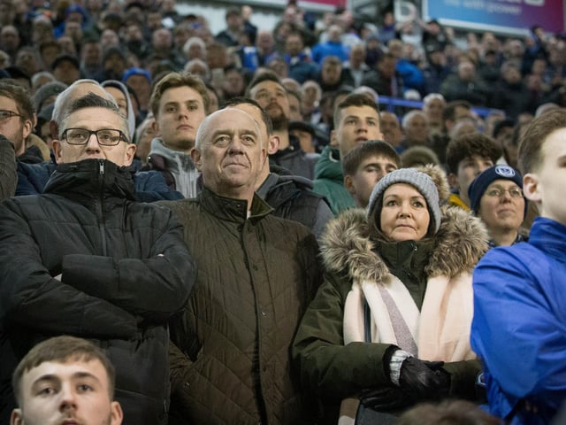 Pompey fans at Fratton Park for FA Cup match against Arsenal.