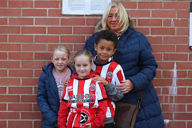 Sheffield United fans get ready to watch the Blades take on Birmingham City at Bramall Lane