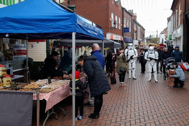 Stormtroopers patrolled the market to ensure everyone was having fun.