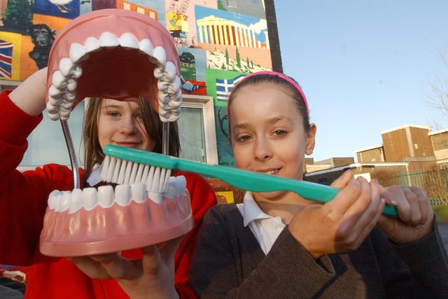 The school got a £500 boost towards promoting oral health 13 years ago and and these pupils were keen to help raise awareness. Does this bring back memories?