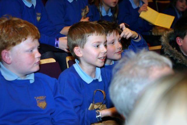 James Jobling, centre, from St Benets RC Primary was pictured after watching the screening of the new Dr Who episode.
