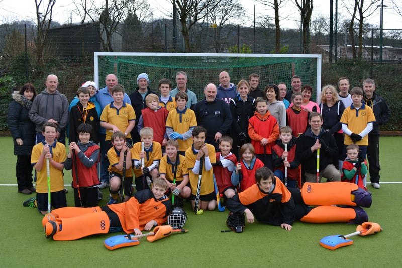 Some of Buxton's young players and their parents in 2014.