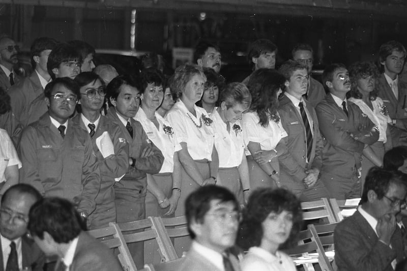 Waiting for the official opening of the Nisan car plant in 1986. Are you pictured?