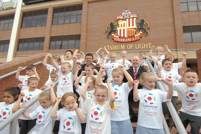 Hoping to win the World Cup bid. Remember when Sunderland joined the campaign to bring the World Cup to England?
