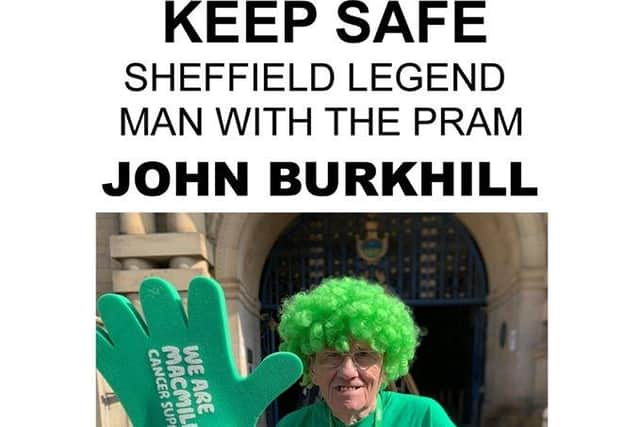The poster which John Burkhill's grandson Danny wants people to display in their windows