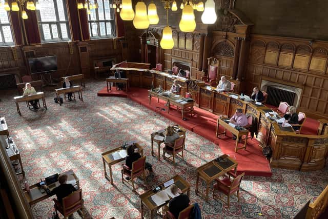 Councillors making key decisions in the council chamber at Sheffield Town Hall.