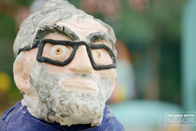 Lottie’s coconut and lime cake bust of documentary maker Louis Theroux did bear a slight resemblance, albeit an aged version (Photo: Channel 4)