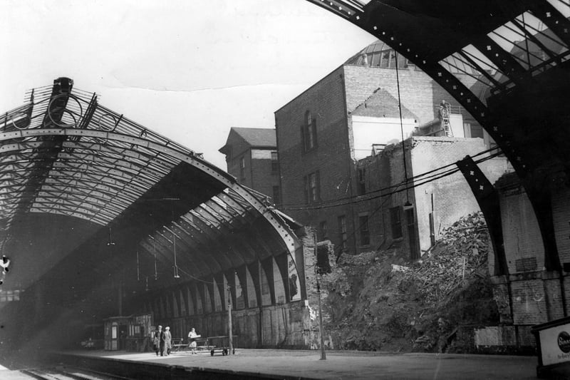 Sunderland station was hit in an air raid in 1940 and here is the scene afterwards.