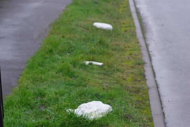Simon Dell has been told to remove stones placed on grass verges in Hackenthorpe, Sheffield, to stop cars churning them into mud