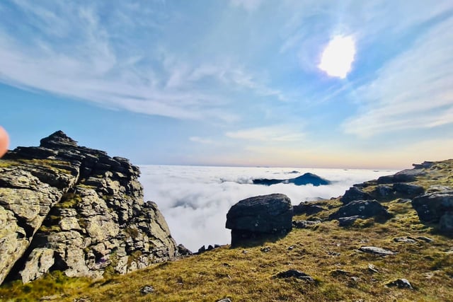 A so-called "cloud inversion" is a fairly rare event, when clouds or mist appear to sit on the ground, rather than the sky.