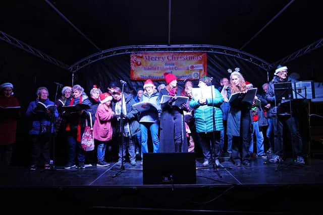 There was plenty of entertainment for the crowds, including carol singing.
