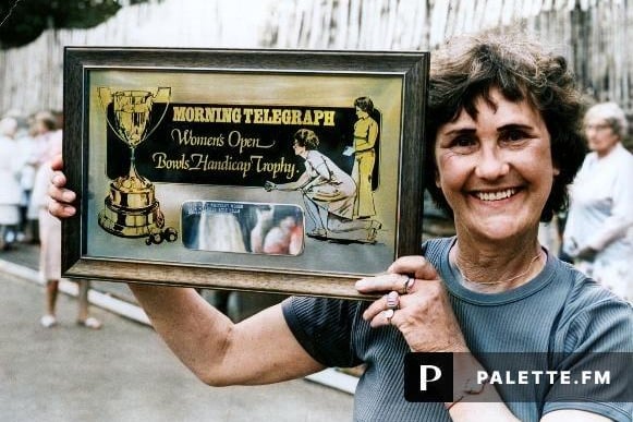 Dora Welby with the Morning Telegraph Women's Open Bowls Handicap Trophy at Hillsborough Park in 1981. Picture: 
Sheffield Newspapers