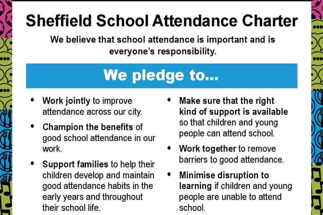 Sheffield City Council's School Attendance Charter, which is backed by key city organisations. Image: Sheffield City Council