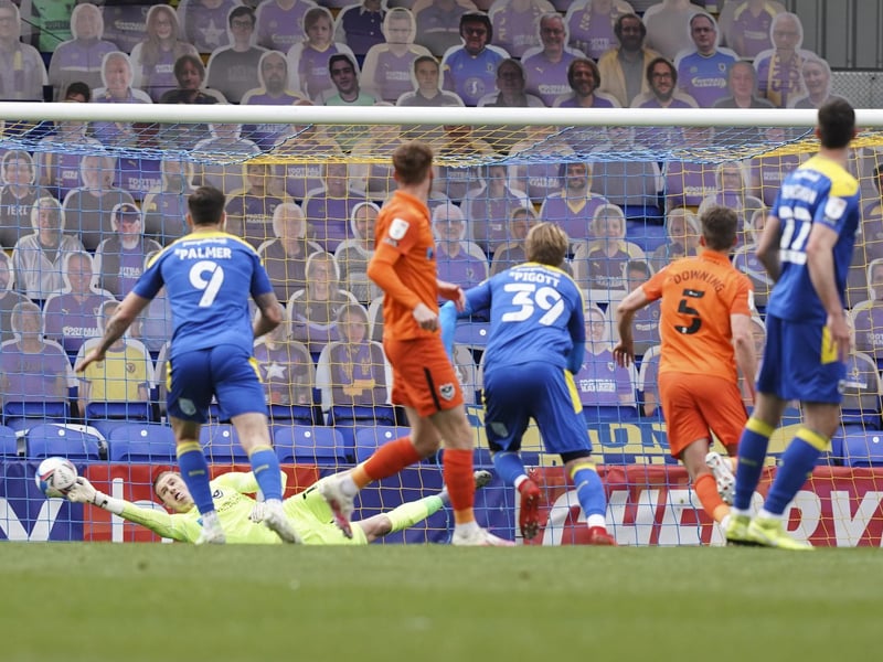 Craig MacGillivray saves to deny Jack Rudoni.