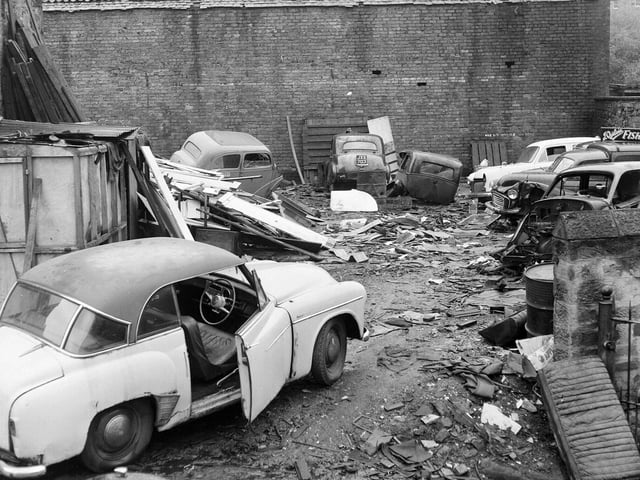 The 'car dump' in Stockbridge's Haugh Street in July 1965.