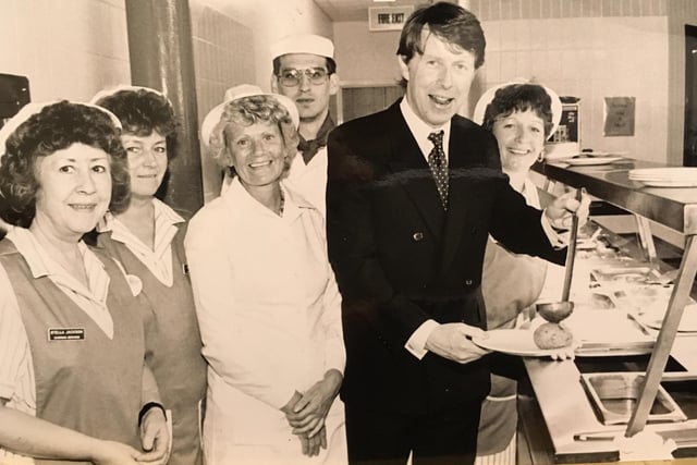 Tom Sackville, the Under Secretary for Health, opened the hospital's new kitchen during a visit in September 1992.