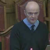 Paul Sugars speaking at a Sheffield City Council health scrutiny sub-committee about failures of the NHS continence service for his 87-year-old father, who is receiving end-of-life care at home. Picture: Sheffield Council webcast
