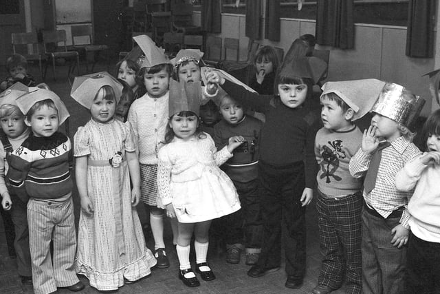 Some of the children from Farringdon Community Association playgroup at their annual Christmas party in 1979.