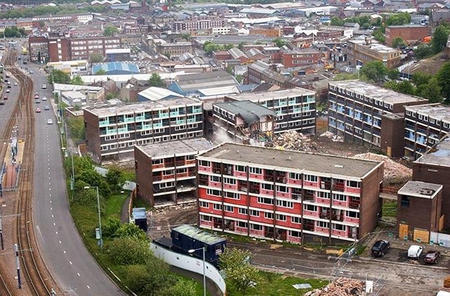Flats demolition off Netherthorpe Road, Sheffield, May 26, 2005