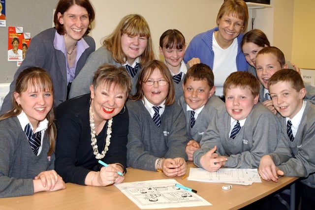 Year 8 pupils who were making posters 18 years ago. Is there someone you know in this photo?