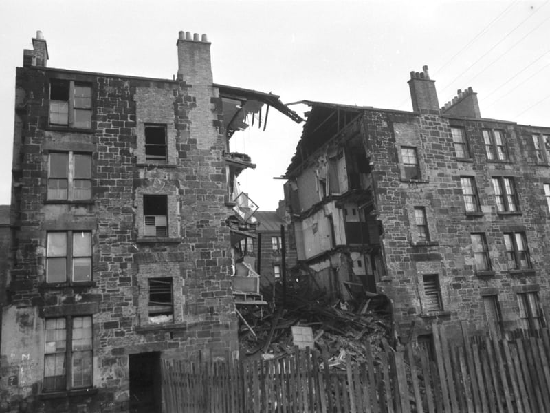 Tenement collapses at Camlachie in Glasgow in January 1971